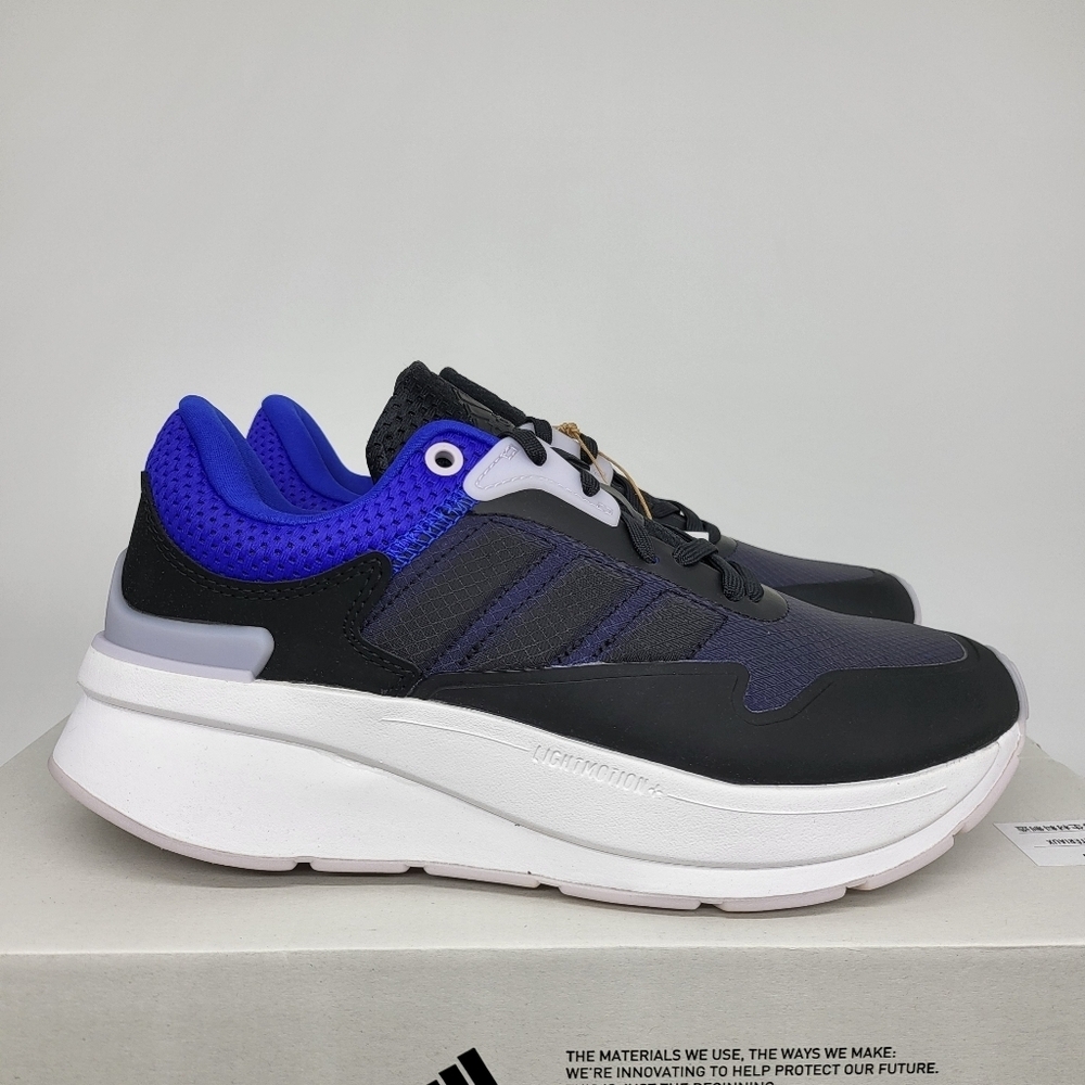 New adidas Znchill Lightmotion+ 'Black Blue White' Women's Running Shoes Size 7 - Picture 4 of 6